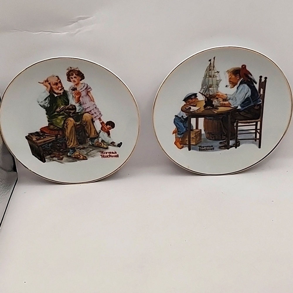 Vintage 1984 Norman Rockwell Collector's Plates 2 Count